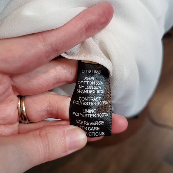 Lulus Chiffon Lace Plunge Flowy Floor Length Wedding Dress White, Open Back - Picture 8 of 11